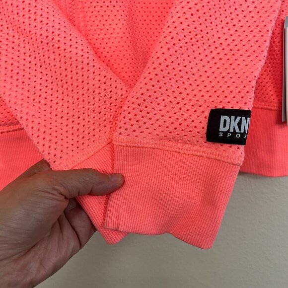 DKNY Sprint Mesh Relaxed Full Zip Hoodie Xtra Small in Aprikot - Picture 4 of 9